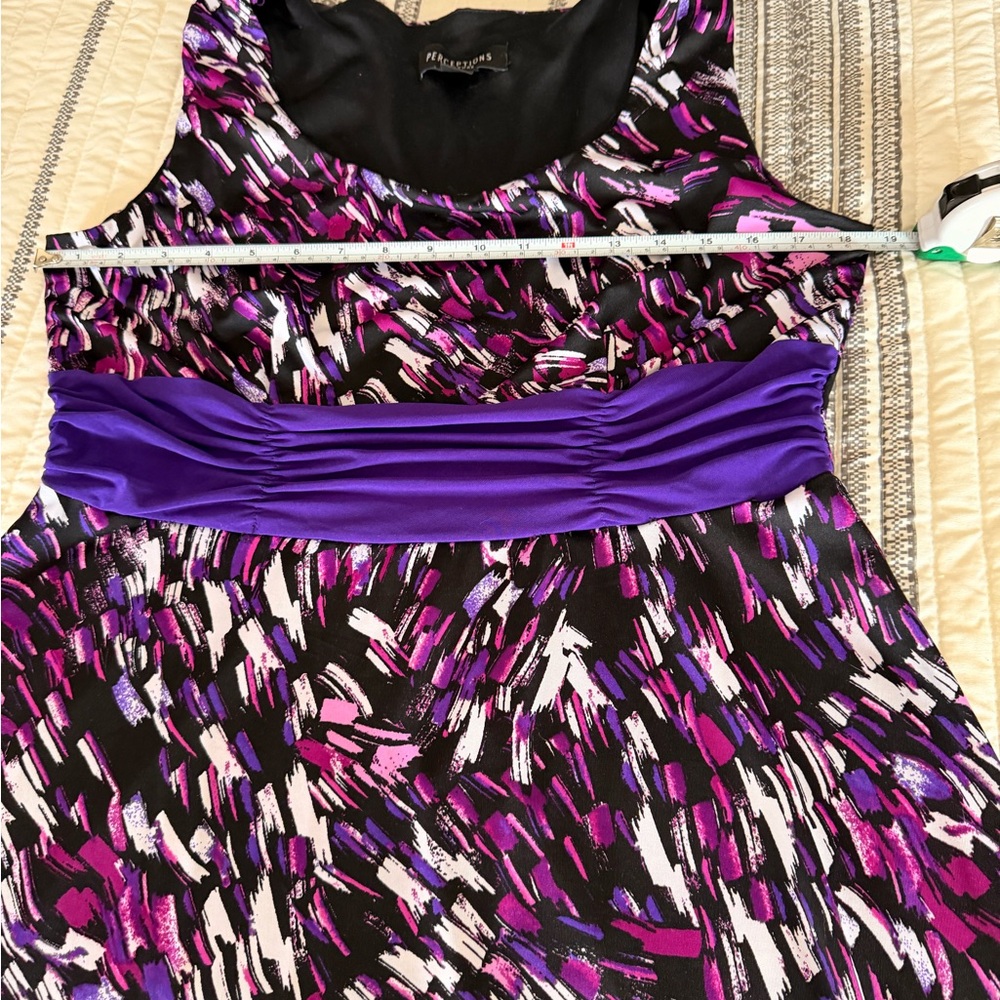 Perceptions Purple And Black Patterned Sleeveless… - image 5